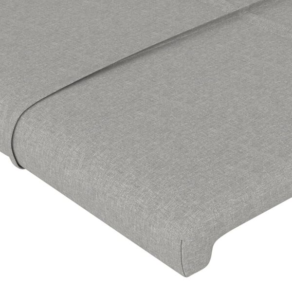 vidaXL T&ecirc;te de lit gris clair 100x5x78/88 cm tissu
