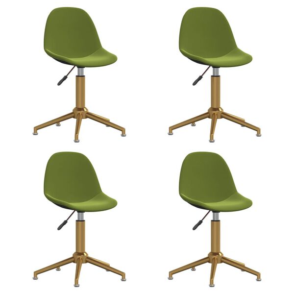 vidaXL Chaises pivotantes &agrave; manger lot de 4 Vert clair Velours