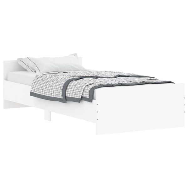 vidaXL Cadre de lit sans matelas blanc 100x200 cm bois d'ingénierie