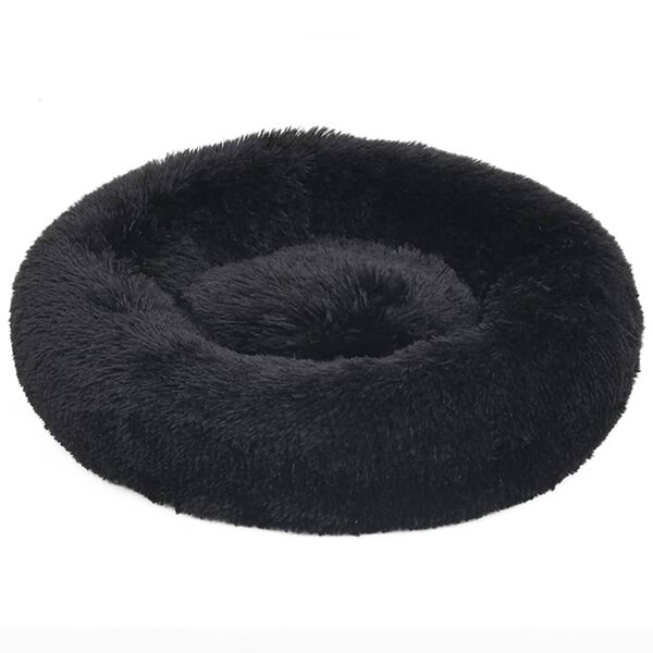 vidaXL Coussin lavable pour chiens/chats Noir 70x70x15 cm Peluche