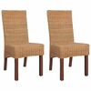 vidaXL Chaises &agrave; manger lot de 2 marron rotin naturel