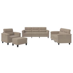 vidaXL Ensemble de canap&eacute;s 4 pcs avec coussins taupe tissu microfibre
