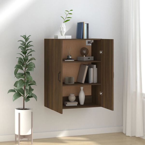 vidaXL Armoire suspendue Ch&ecirc;ne marron 69,5x34x90 cm Bois d'ing&eacute;nierie
