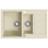 vidaXL &Eacute;vier de cuisine Granit Double lavabo Beige