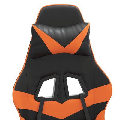 vidaXL Chaise de jeu Noir et orange Similicuir