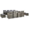 vidaXL Ensemble &agrave; manger d'ext&eacute;rieur 13pcs et coussins poly rotin Gris