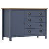 vidaXL Buffet Hill Gris 120x40x80 cm Bois de pin solide