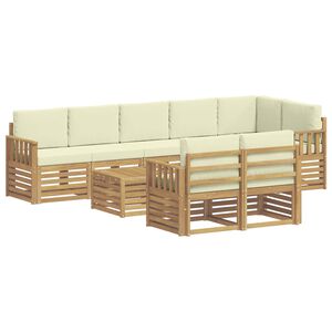 vidaXL Ensemble de canap&eacute;s d'ext&eacute;rieur 9 pc Blanc et cr&egrave;me Polyester
