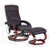vidaXL Fauteuil de massage inclinable et repose-pied marron similicuir