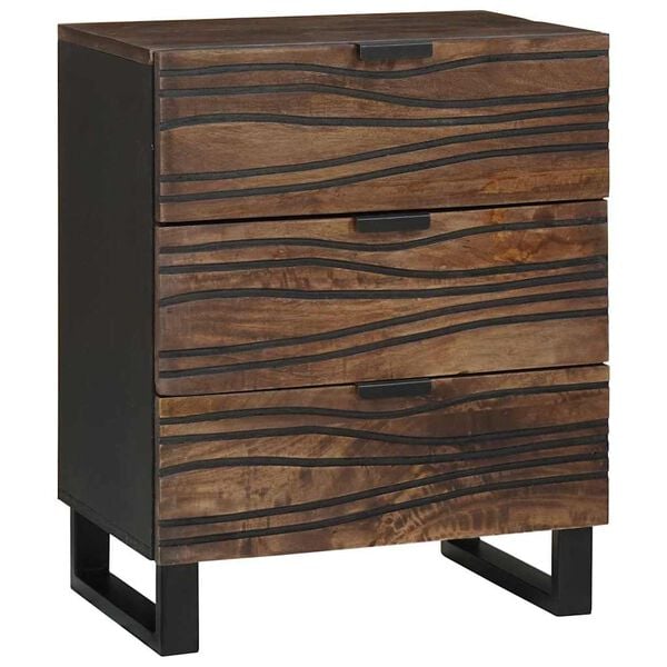 vidaXL Cabinet de chevet Noyer 50 x 33 x 62 cm Bois d'acacia massif