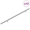 vidaXL Poign&eacute;e 12 pi&egrave;ces Argent&eacute; 500 mm Acier
