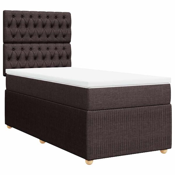 vidaXL Sommier &agrave; lattes de lit avec matelas Marron fonc&eacute; 90x190 cm