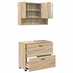 vidaXL Ensemble de mobilier de salle de bain 2 pcs Ch&ecirc;ne Sonoma