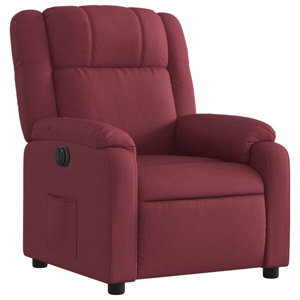 vidaXL Fauteuil inclinable &eacute;lectrique Rouge bordeaux Tissu
