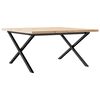 vidaXL Table basse cadre en X 80x80x45,5cm bois de pin massif et acier