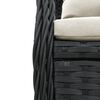 vidaXL Ensemble à manger de jardin coussins 5pcs Noir Résine tressée