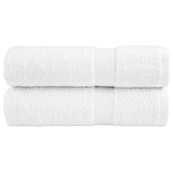 vidaXL Essuie-mains de qualit&eacute; sup&eacute;rieure SOLUND 2 pcs blanc 600 g/m&sup2;
