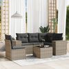 vidaXL Salon de jardin 6 pcs avec coussins gris r&eacute;sine tress&eacute;e
