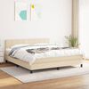 vidaXL Sommier &agrave; lattes de lit avec matelas Cr&egrave;me 180x200 cm Tissu
