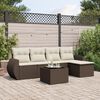 vidaXL Salon de jardin avec coussins 6 pcs marron r&eacute;sine tress&eacute;e