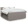 vidaXL Sommier &agrave; lattes de lit avec matelas Taupe 200x200 cm Tissu