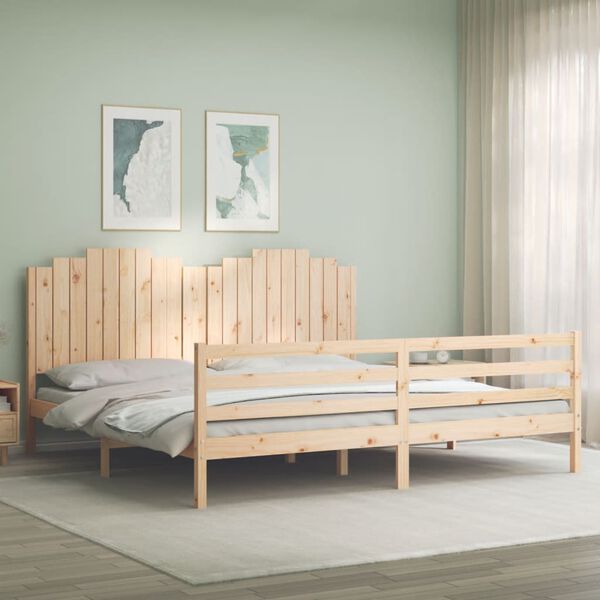 vidaXL Cadre de lit sans matelas 200x200 cm bois massif