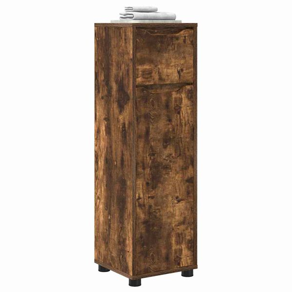 vidaXL Cabinet de salle de bain Ch&ecirc;ne fum&eacute; 30,5 x 30 x 101 cm