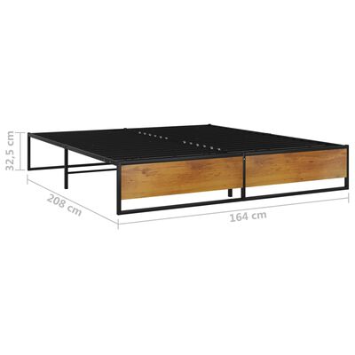 vidaXL Cadre de lit sans matelas noir métal 160x200 cm