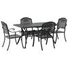 vidaXL Ensemble de salle &agrave; manger pour jardin 5 pc Noir Aluminium