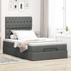 vidaXL Cadre de lit ottoman avec matelas gris fonc&eacute; 120x190 cm tissu