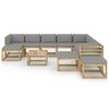vidaXL Salon de jardin 12 pcs avec coussins bois de pin impr&eacute;gn&eacute;