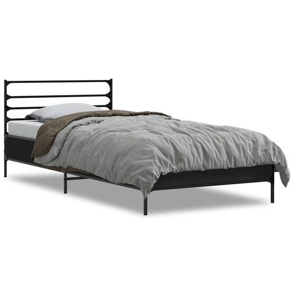 vidaXL Cadre de lit sans matelas noir 100x200 cm