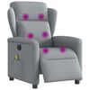 vidaXL Fauteuil de massage inclinable électrique gris clair tissu