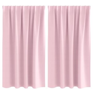 vidaXL Rideaux occultants avec anneaux 2 pc Rose b&eacute;b&eacute; 140 x 140 cm