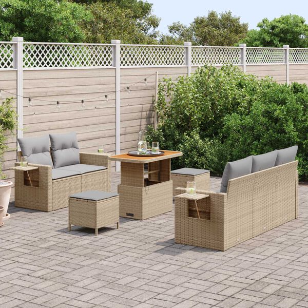 vidaXL Ensemble de canap&eacute; de jardin 10 pcs Beige et Gris clair