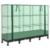 vidaXL Jardini&egrave;re de jardin avec couverture de serre et roues 4 pc PP