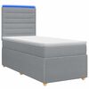 vidaXL Lit boxspring LED avec matelas Gris clair 80 x 200 cm Tissu
