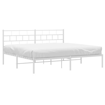 vidaXL Cadre de lit métal sans matelas et tête de lit blanc 200x200 cm