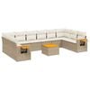 vidaXL Salon de jardin 11 pcs avec coussins beige r&eacute;sine tress&eacute;e