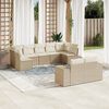 vidaXL Salon de jardin avec coussins 9 pcs beige r&eacute;sine tress&eacute;e