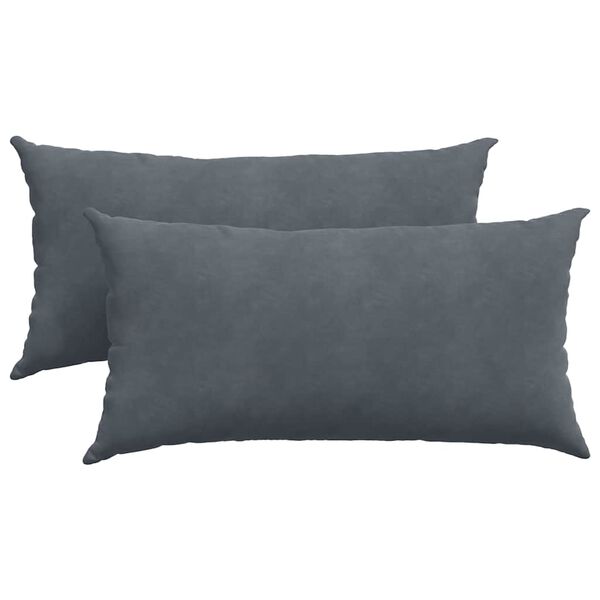 vidaXL Coussins de canap&eacute; 2 pcs Gris fonc&eacute; 80 x 40 cm