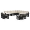 vidaXL Ensemble de canap&eacute; de jardin 13 pcs Noir et blanc cr&egrave;me