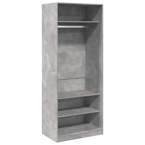 vidaXL Garde-robe gris b&eacute;ton 80x50x200 cm bois d'ing&eacute;nierie
