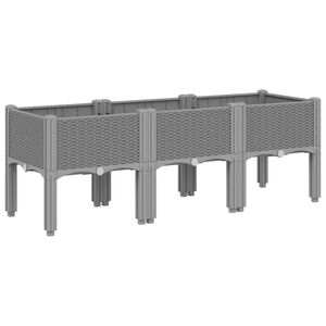 vidaXL Jardini&egrave;re avec pieds gris clair 120x40x42 cm PP