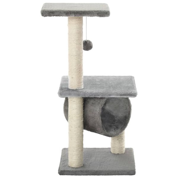vidaXL Arbre à chat avec griffoirs en sisal 65 cm Gris
