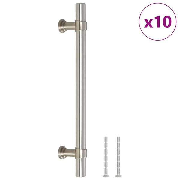 vidaXL Poign&eacute;es d'armoire 10 pcs argent&eacute; 128 mm acier inoxydable