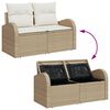 vidaXL Ensemble de canap&eacute; de jardin avec coussin 7 pcs Beige et cr&egrave;me