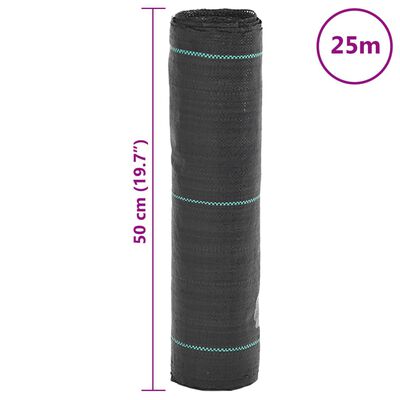 vidaXL Membrane anti-mauvaises herbes noir 0,5x25 m PP