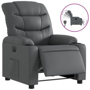 vidaXL Fauteuil inclinable &eacute;lectrique Gris Similicuir