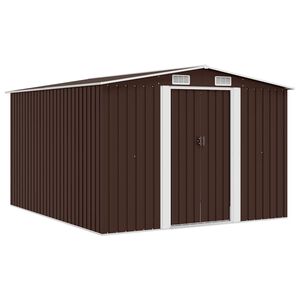 vidaXL Abri de jardin 257x298x178 cm M&eacute;tal Marron